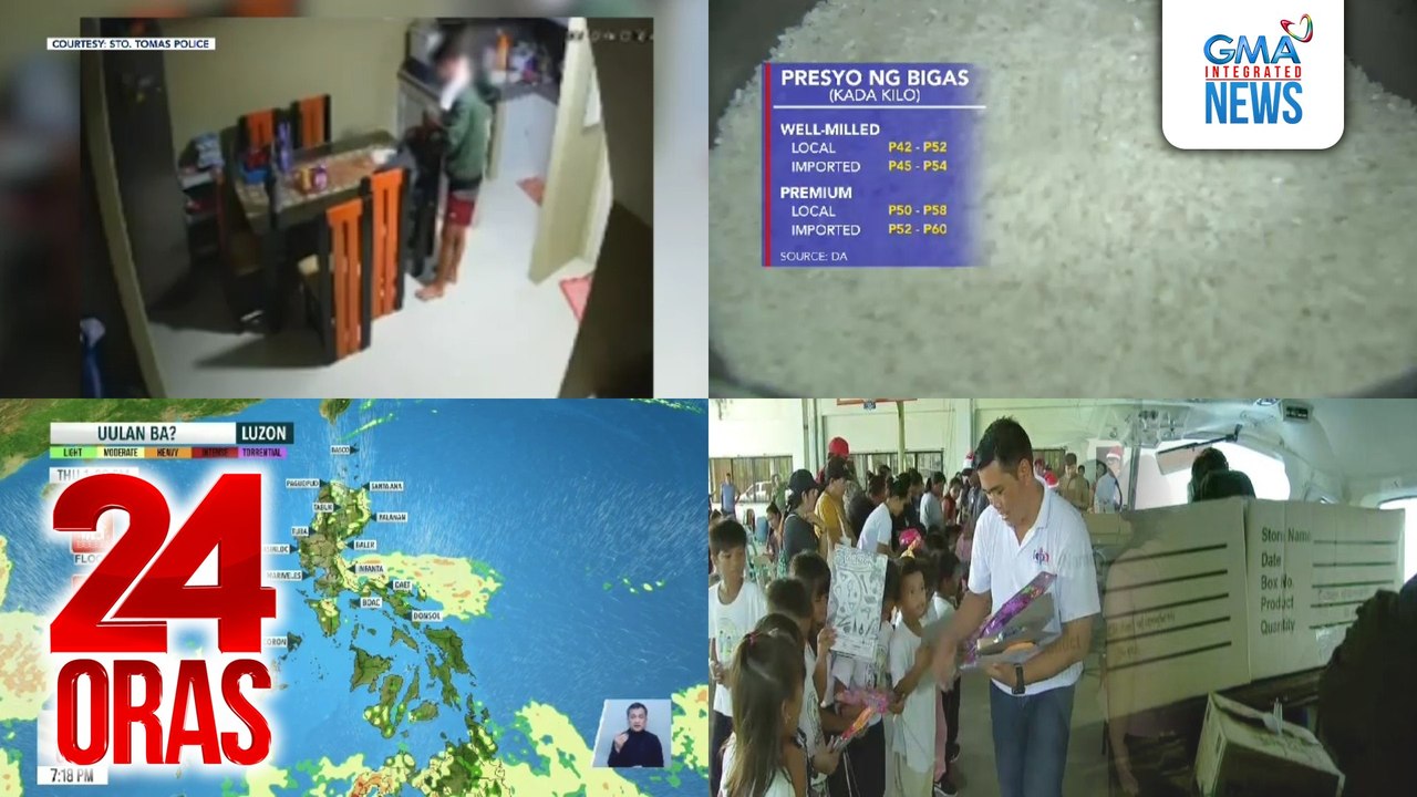 24 Oras: (Part 2) PHIVOLCS: Masyado pang maaga para itaas ang Alert Level 4 sa Mt. Kanlaon; Sama ng panahon, posibleng mabuo sa susunod na linggo; Mga pagkain, school supplies, at noche buena package, inihatid ng BFAR sa Pag-asa Island, atbp.