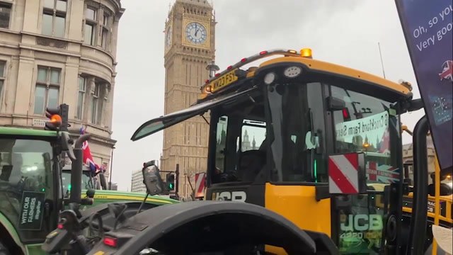 Farmers' Protest: Hundreds Of Tractors Begin Slow Drive Through Westminster