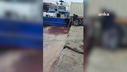 Giresun’da balık nakliyat kamyonunun denize kirli atık bıraktığı görüntülendi