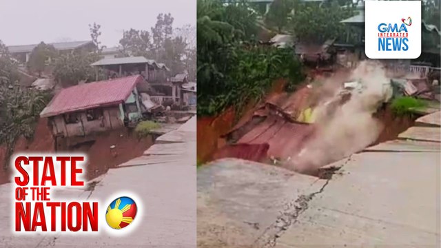 Bahay, gumuho dahil sa paglambot ng lupa | SONA