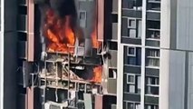 Fuerte explosión de gas provoca un incendio en edificio residencial en el sur de China