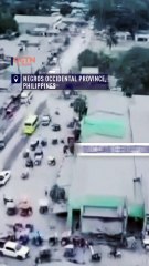 Drone footage shows Philippine town covered in ash after volcano eruption