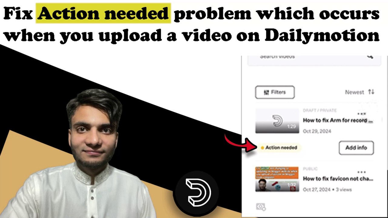 How to fix Action Needed problem which appears after uploading video on Dailymotion