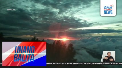 Magandang sunset na tanaw sa Halsema Highway, hinangaan | Unang Balita