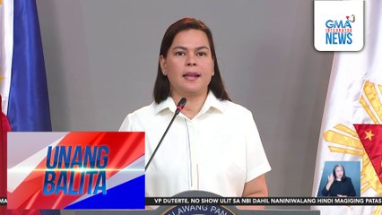 VP Duterte, hindi humarap sa NBI; sinabing hindi siya umaasa sa patas na imbestigasyon | Unang Balita
