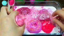 Relaxing Pink ASMR Slime Mixing with Makeup and Glitter