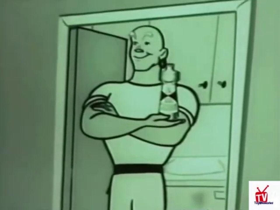 1950s animated MR Clean filthy dog and kids TV commercial
