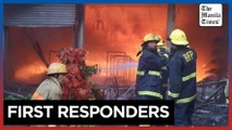 Firefighters race to take out blaze at building in Quezon City