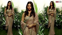 Suhana Khan ने साड़ी पहनकर Aaliyah Kashyap के Wedding Reception में की Stylish Entry