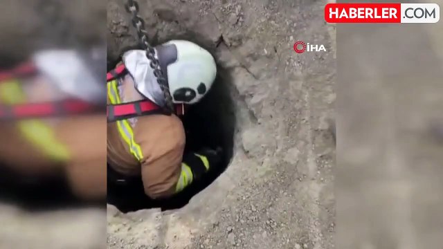Kuyuya Düşen Yavru Köpek İtfaiye Tarafından Kurtarıldı