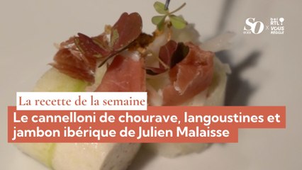 La recette de la semaine : le cannelloni de chourave, langoustines et jambon ibérique de Julien Malaisse