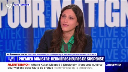 Matignon: pour Éléonore Caroit, députée "Ensemble", le président attend de trouver "un équilibre sans dépendre des extrêmes" pour nommer son Premier ministre