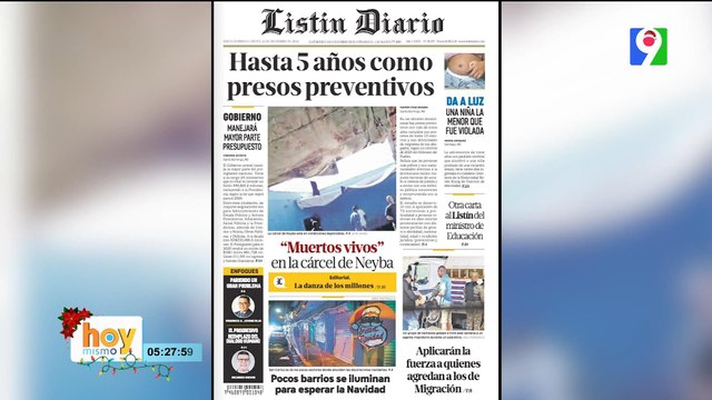 Titulares prensa dominicana jueves 12 de diciembre 2024 | Hoy Mismo