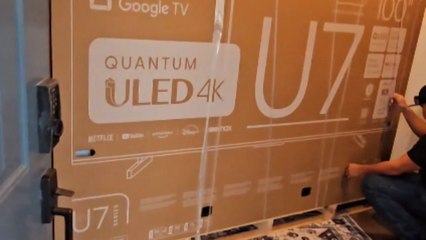 Man's excitement over 100-inch TV purchase clashes with son's practical concerns