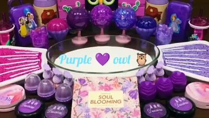 🔮 purple ✨ Magical 💜 Owl Slime ASMR with Shimmering Makeup & Glitter ✨🔮