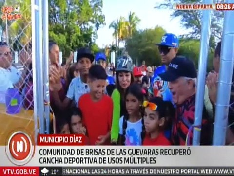 Nueva Esparta I Recuperan cancha deportiva de usos múltiples en la comunidad Brisas de las Guevaras