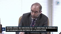 Begoña Gómez iba con escoltas y la directora de Moncloa a sus reuniones con rectores de la Complutense