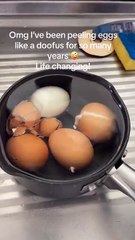 Person learns a new way to peel hard boiled eggs!
