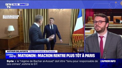 Nouveau Premier ministre: "Si Emmanuel Macron ne sait pas ce qu'il va faire ce soir, c'est inquiétant ", affirme Arthur Delaporte, député PS