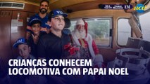 Crianças realizam sonho de conhecer locomotiva com a presença do Papai Noel em BH