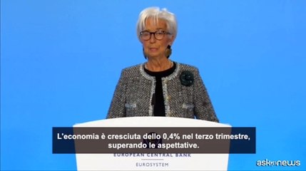 Lagarde (Bce): la crescita nell'eurozona sta perdendo lo slancio