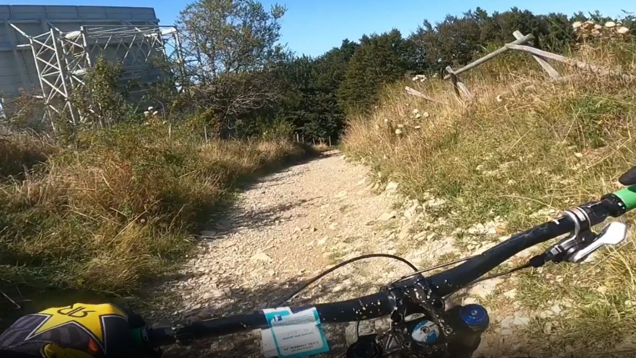 Boy's bicycle ride on a rough path ends in a crash but he escapes unhurt