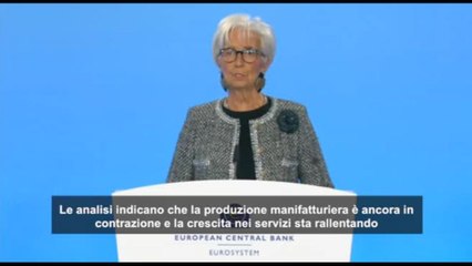 Lagarde (Bce): la crescita nell'eurozona sta perdendo lo slancio