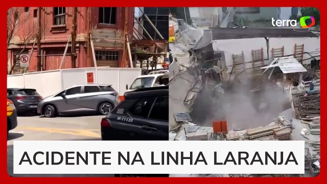 Canteiro de obras de nova estação de metrô desaba no centro de SP