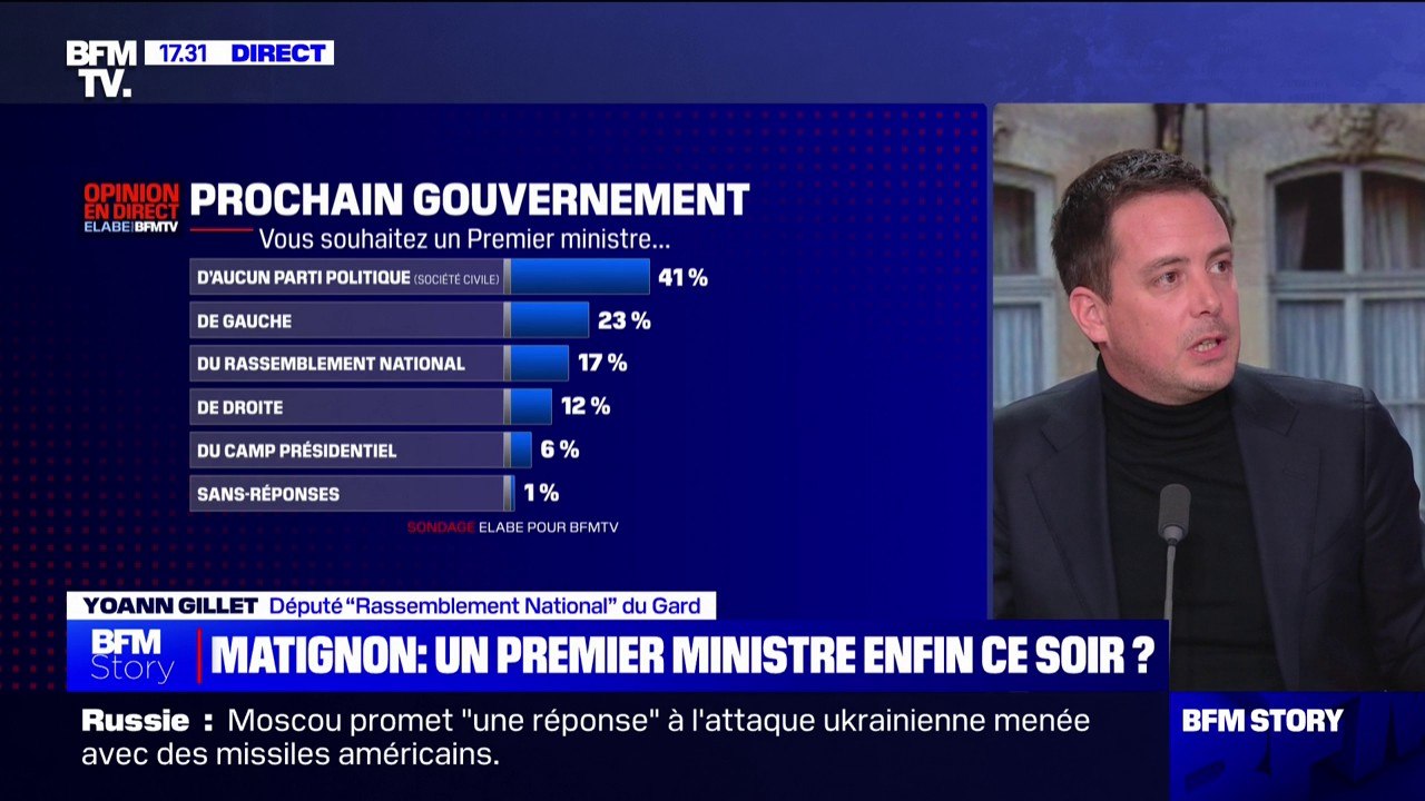 Matignon: "Même si c'était une personne issue de la société civile, on sait très bien qu'il y aura une coloration politique", indique Yoann Gillet, député RN du Gard