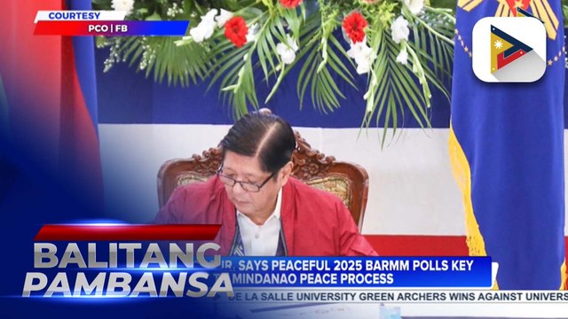 PBBM says peaceful 2025 BARMM polls key to Mindanao peace process
