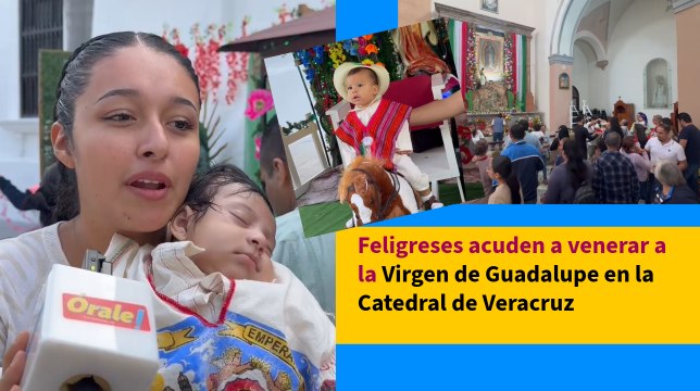 Feligreses acuden a venerar a la Virgen de Guadalupe en la Catedral de Veracruz