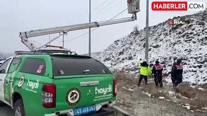 Muş'ta Elektrik Tellerine Sıkışan Puhu Kuşu Kurtarıldı