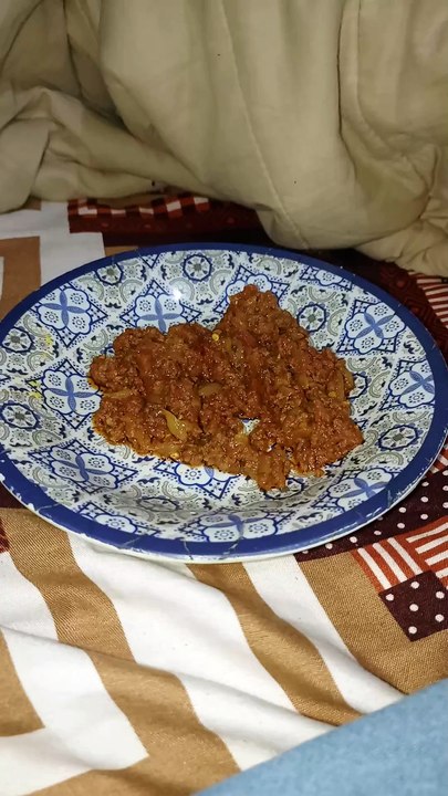 Fry Qeema with roti