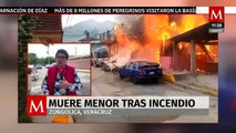 Muere niña de 8 años tras quedar atrapada en incendio en Zongolica, Veracruz