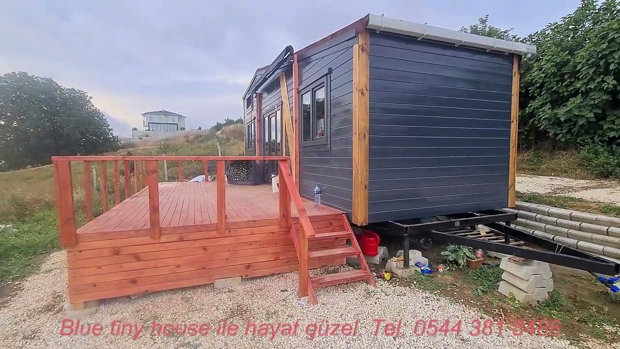 Blue tiny house çatalca karavan