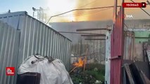 Tekirdağ'da tır parkında yangın