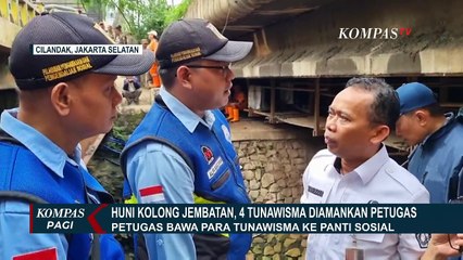 Kala Petugas Amankan 4 Lansia Penghuni Kolong Jembatan Ruas TB Simatupang