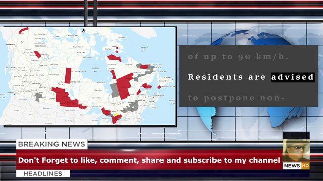 Weather warnings for hazardous conditions in parts of Canada