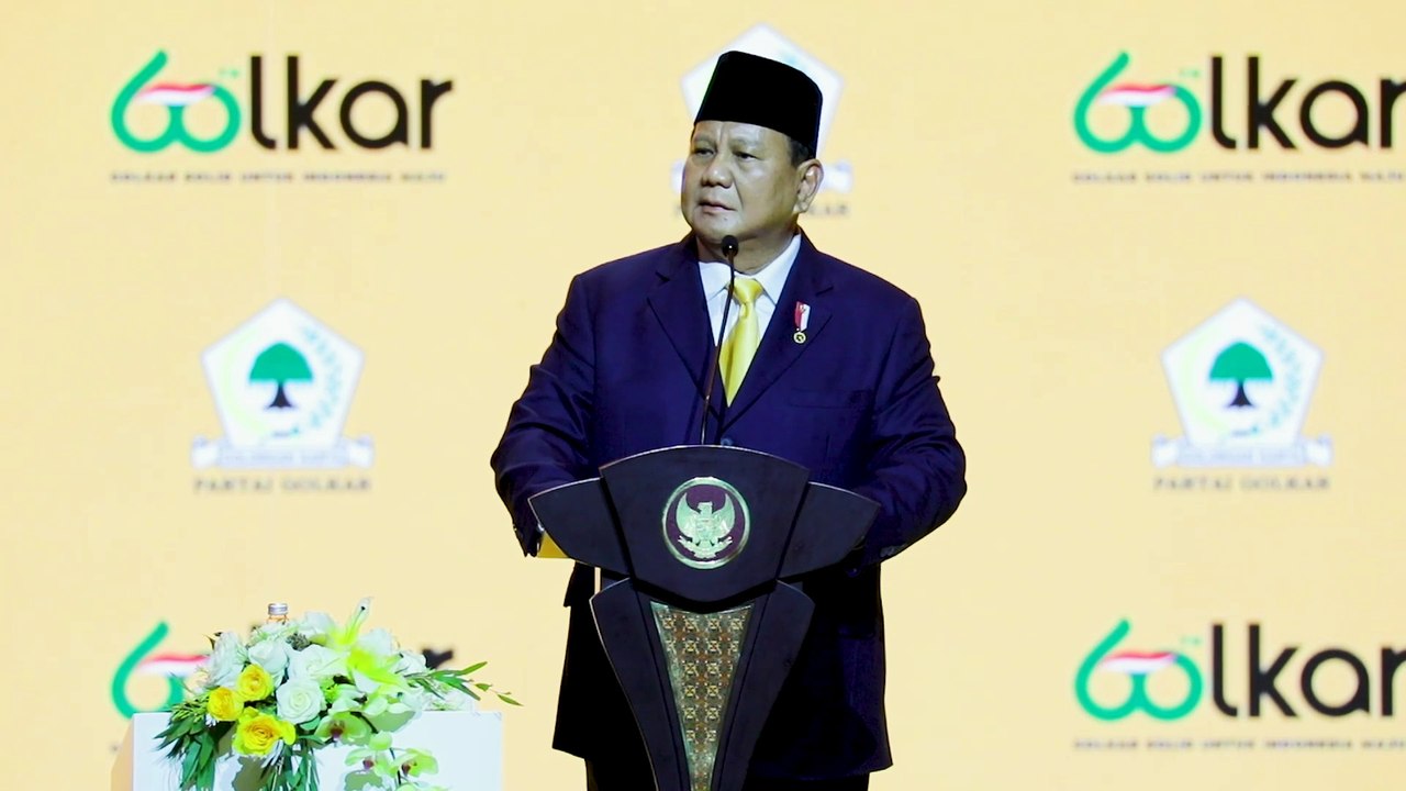 Prabowo Apresiasi Kehadiran Puan Maharani di HUT ke-60 Partai Golkar