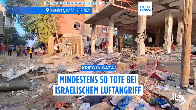 Mindestens 50 Palästinenser bei israelischem Luftangriff auf Flüchtlingslager Nuseirat in Gaza getötet