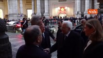 Mattarella arriva a teatro San Carlo per la cerimonia di conferimento della laurea al Re di Spagna