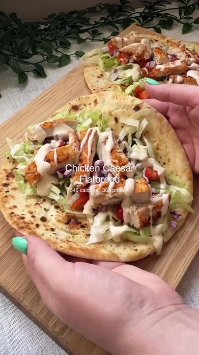 Chicken Caesar Flatbreads