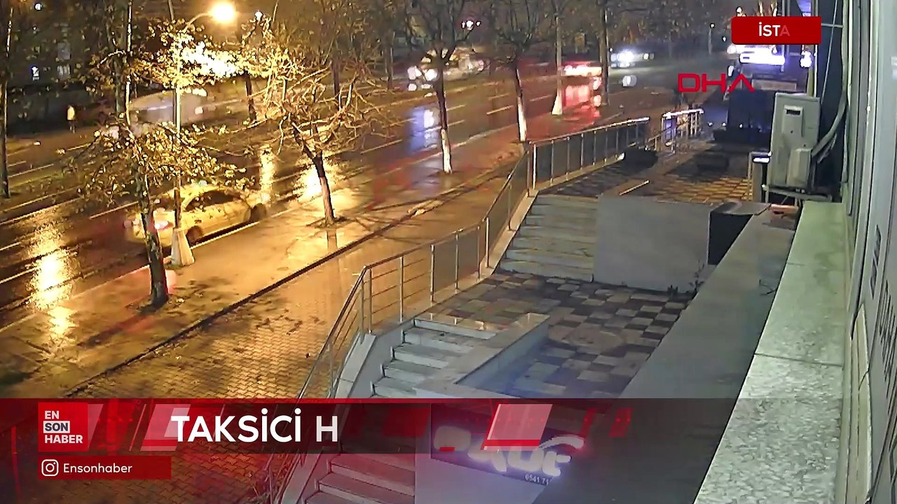 Esenyurt'ta el frenini çekmeyi unuttuğu taksiyi durdurmaya çalıştı