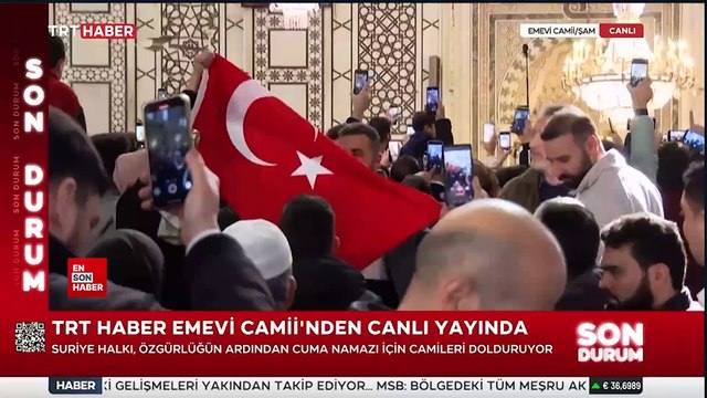 Emevi Camii'nde Türk bayrağı açıldı