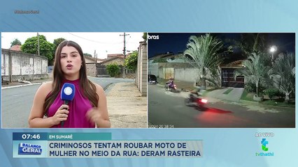 Criminoso dá rasteiras em mulher para tentar roubar moto em Sumaré