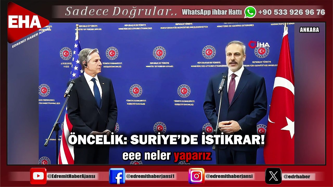 ÖNCELİK: SURİYE’DE İSTİKRAR!