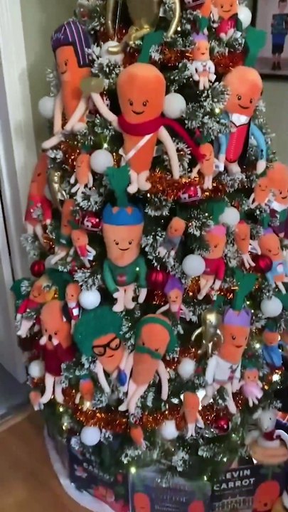 "I love Kevin the Carrot so much I decorated my Christmas tree with more than 50 of them"