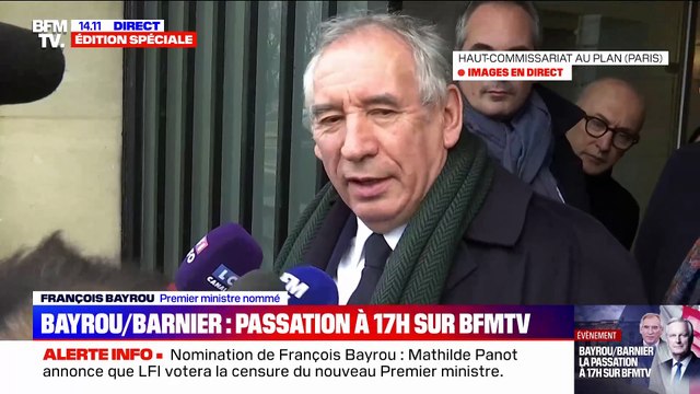 Regardez les premiers mots de François Bayrou qui a été nommé Premier ministre: C’est un long chemin. Je pense que la réconciliation est nécessaire - VIDEO
