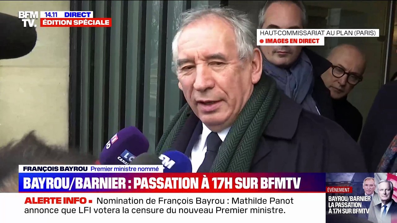 Regardez les premiers mots de François Bayrou qui a été nommé Premier ministre: "C’est un long chemin. Je pense que la réconciliation est nécessaire" - VIDEO