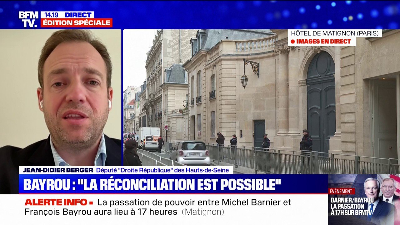 François Bayrou à Matignon: "Toutes les options sont sur la table", estime Jean-Didier Berger (LR)